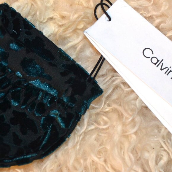 NWT Calvin Klein Green Velvet Midi Dress Size 4 - Picture 6 of 10